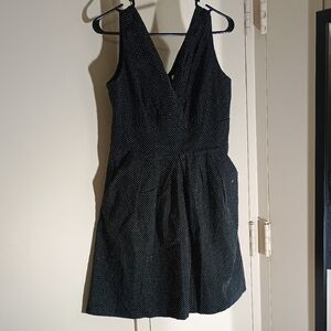 Corey P Retro Fit And Flare Black Polka Dot Dress With Pockets